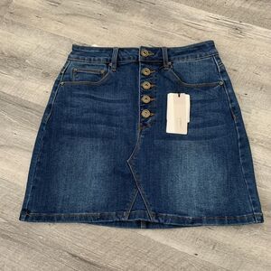 A loves A Skirt Womens Size 25 High Rise Denim Mini Button Front Blue Jeans $89